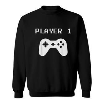 Player 1 Matching Player 1 Player 2 For Video Gamers Sweatshirt - Seseable