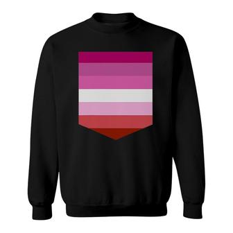 Pocket Lesbian Pride Rainbow Flag Lgbt Pride Month Sweatshirt | Mazezy