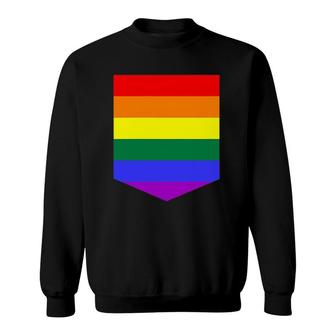 Pocket Pride Rainbow Flag Lgbt Pride Month Sweatshirt | Mazezy
