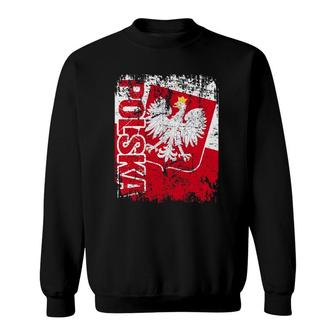 Poland Polska Flag Vintage Men Women Kids Poland Sweatshirt - Thegiftio UK