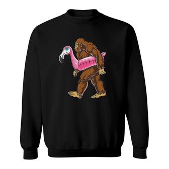 Pool Party Bigfoot Flamingo Sweatshirt | Mazezy
