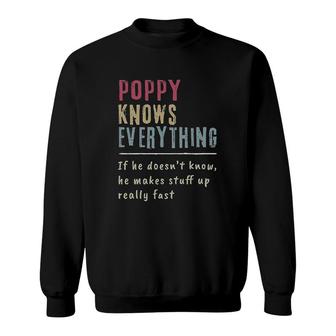 Poppy Know Everything Grandpa Gift Sweatshirt - Thegiftio UK