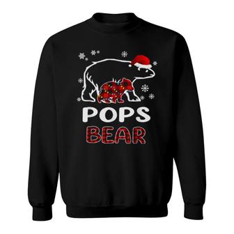 Pops Bear , Red Buffalo Plaid Pops Bear Pajama Sweatshirt | Mazezy