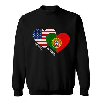 Portugal Flag Portuguese American Pride Vintage Sweatshirt | Mazezy