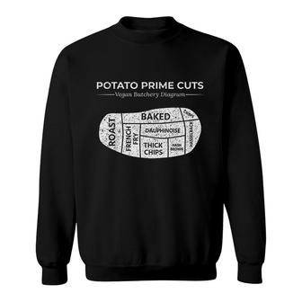 Potato Prime Cuts Funny Vegan Sweatshirt | Mazezy