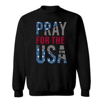 Pray For The Usa 1776 American Flag Sweatshirt | Mazezy