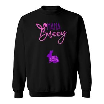 Pregnant Lady Gift Easter Pregnancy Mama Bunny Baby Bunny Sweatshirt | Mazezy
