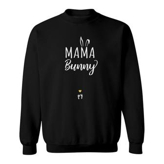 Pregnant Mom Bunny Eggspecting Easter Pregnancy Reveal Sweatshirt | Mazezy