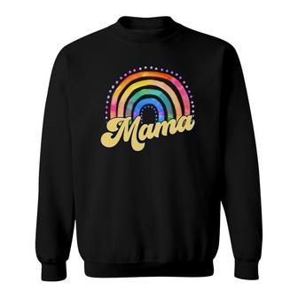 Pretty Retro Style Mama Hippie Rainbow Mom Mama Sweatshirt | Mazezy