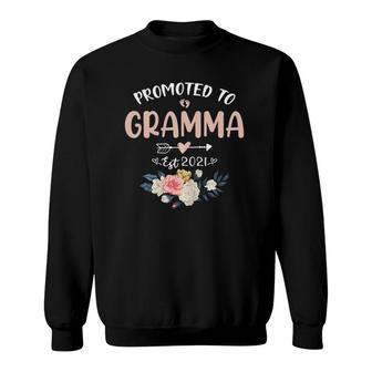 Promoted To Gramma Est 2021 Cute New Grandmother Gift Sweatshirt | Mazezy
