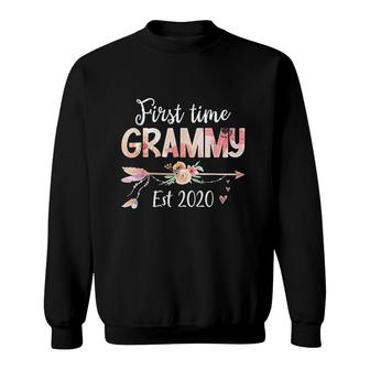 Promoted To Grammy Est 2020 First Time Grandma Floral Sweatshirt - Thegiftio UK