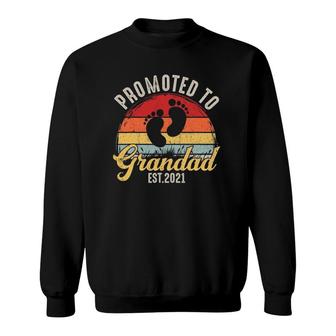 Promoted To Grandad Est2021 New Grandad Retro Gift Baby Sweatshirt | Mazezy