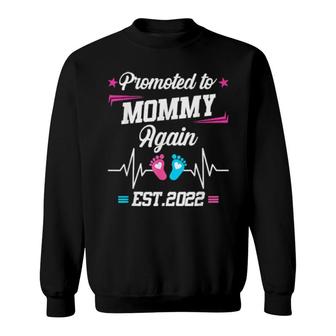 Promoted To Mommy Again Est 2022 Pregnancy Announcement Sweatshirt | Mazezy