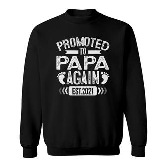 Promoted To Papa Again Est 2021 Gift Sweatshirt | Mazezy