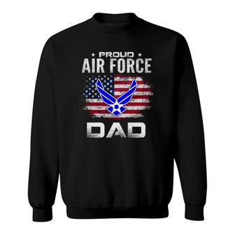 Proud Air Force Dad With American Flag Gift Veteran Sweatshirt | Mazezy DE
