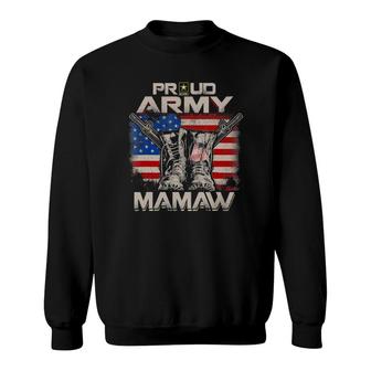 Proud Army Mamaw America Flag Us Military Pride Sweatshirt | Mazezy