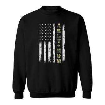 Proud Army Mom American Flag Camo Military Mom Mother's Day Sweatshirt | Mazezy