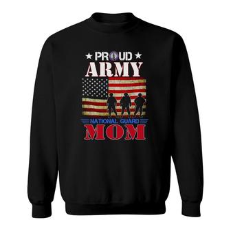 Proud Army National Guard Mom Us Flag Gift Patriot Day Sweatshirt | Mazezy