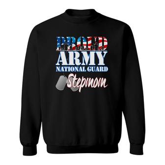 Proud Army National Guard Stepmom Dog Tag Flag Women Sweatshirt | Mazezy