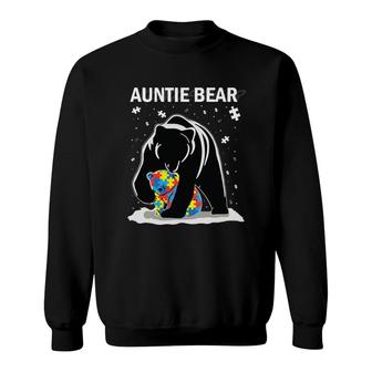 Proud Autim Auntie Bear Sweatshirt | Mazezy