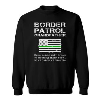 Proud Border Patrol Agent Grandfather Grandpa American Flag Sweatshirt - Thegiftio UK