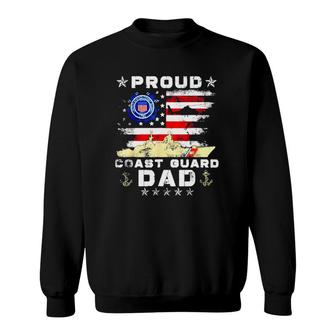 Proud Coast Guard Dad American Flag Unisex Sweatshirt | Mazezy