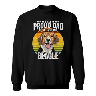 Proud Dad Beagle Dog Pet Love Retro Vintage Sunset Sweatshirt | Mazezy