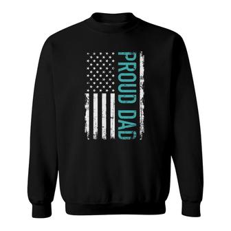 Proud Dad Us American Flag Gift For Father's Day Sweatshirt | Mazezy