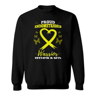 Proud Endometriosis Warrior Husband Endometriosis Awareness Sweatshirt | Mazezy