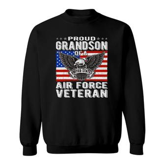 Proud Grandson Of An Air Force Veteran Patriotic Military Sweatshirt | Mazezy