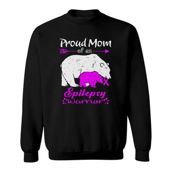 Proud Mom Epilepsy Warrior Bear Lovers Gift Sweatshirt | Mazezy