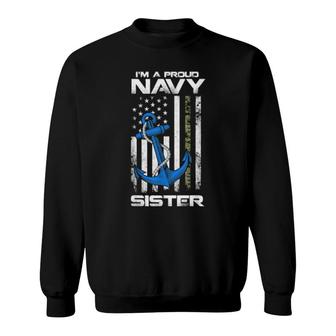 Proud Navy Sister American Flag Vintage Sweatshirt | Mazezy