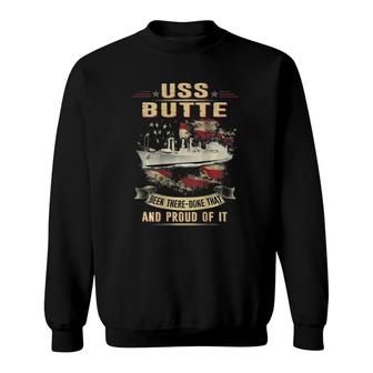 Proud Of Uss Butte Ae 27 Ver2 Sweatshirt | Mazezy