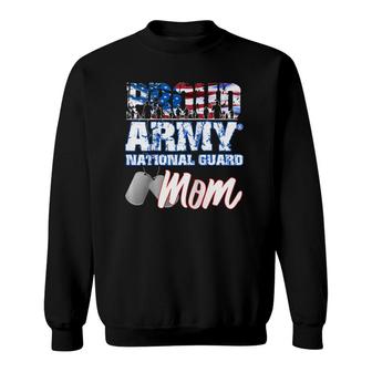 Proud Patriotic Army National Guard Mom Usa Flag Mother's Day Raglan Baseball Tee Sweatshirt | Mazezy