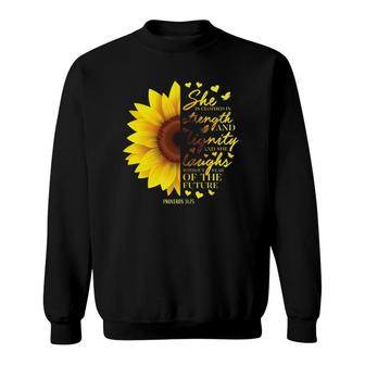 Proverbs 31 Woman Sunflower Christian Gifts Women Her Mom Sweatshirt | Mazezy