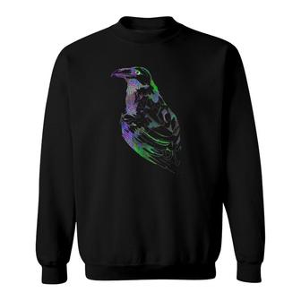 Psychedelic Trippy Crow Raven Sweatshirt | Mazezy