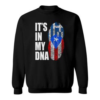 Puerto Rican And Greek Mix Dna Flag Heritage Sweatshirt | Mazezy