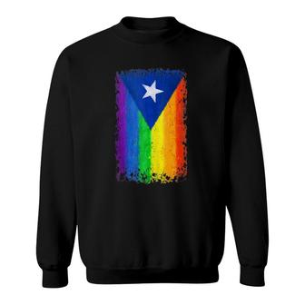 Puerto Rican Gay Pride Flag Rainbow Gay Pride Sweatshirt | Mazezy