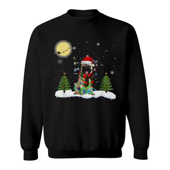 Pug Dog 2 Christmas Lights Santa Xmas Dog Sweatshirt | Mazezy