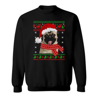 Pug Dog Ugly Christmas Puppy Dog Sweatshirt | Mazezy