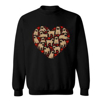 Pug Heart Sweatshirt | Mazezy