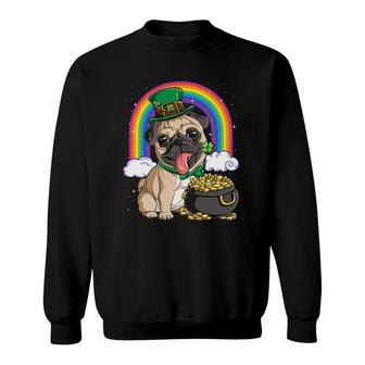 Pug St Patrick's Day Boys Kids Men Leprechaun Dog Lover Gift Sweatshirt | Mazezy