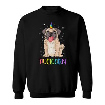 Pug Unicorn Pugicorn Sweatshirt | Mazezy