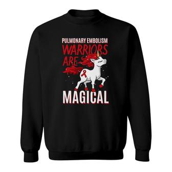 Pulmonary Embolism Awareness Warrior Pe Unicorn Lover Sweatshirt | Mazezy AU