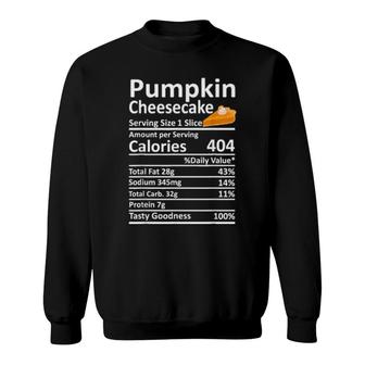 Pumpkin Cheesecake Nutrition Food Facts Thanksgiving Xmas Sweatshirt | Mazezy