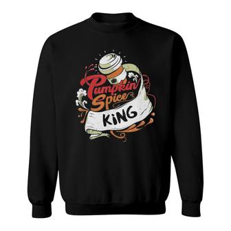 ‘Pumpkin Spice King’ Coffee Latte Royalty Fall Favorite Gift Sweatshirt | Mazezy