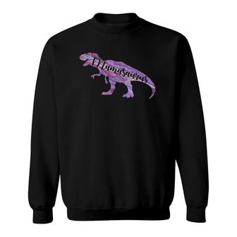 Purple Pink Mamasaurus Tyrannosaurus Rex Dino Mom Dinosaur Sweatshirt | Mazezy