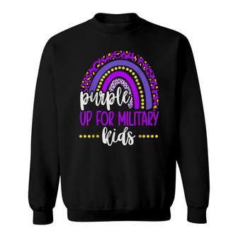 Purple Up For Military Kids Rainbow Military Child Month Sweatshirt - Seseable