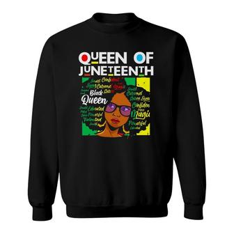 Queen Of Juneteenth Black Girl Magic Melanin Women Girls Sweatshirt | Mazezy