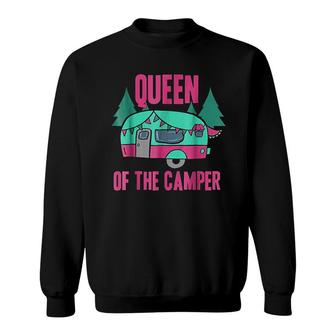 Queen Of The Camper Cute Camping Gift Sweatshirt | Mazezy